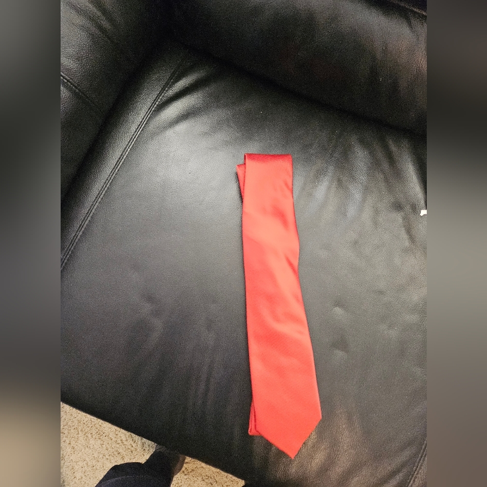 Pura seta red silk tie tie